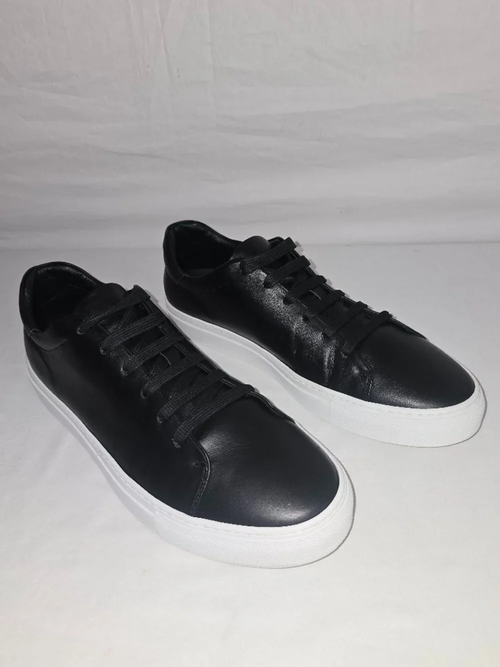 M. GEMI Black Low Top Italian Leather Sneaker Shoes Men's Size EU 45 / US 12